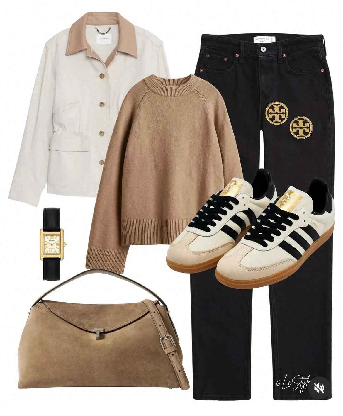 工装风温柔穿搭示例