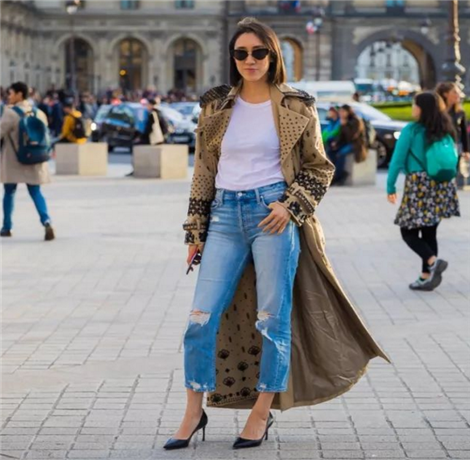 牛仔阔腿裤穿搭指南 这些上衣搭配让你时髦又显瘦  第2张